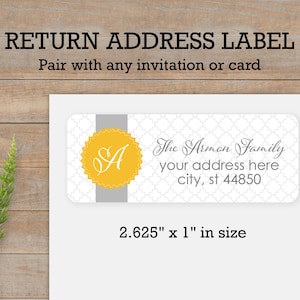 Return Address Labels | Address Sticker | Envelope Seal | Custom Address Label | Personalized Packaging Sticker | Monogram Seal Orange