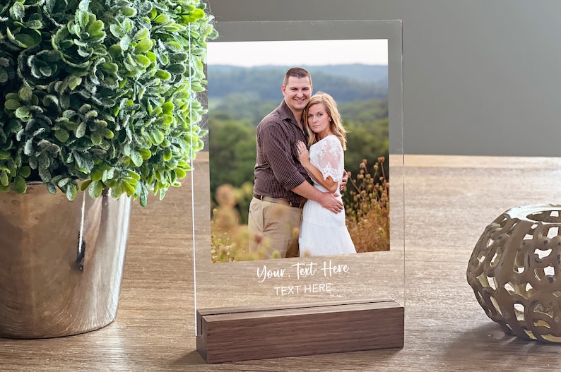 Personalized Photo Gift, Couple Gift, Gift for Him, Photo Wedding Gift, Photo Frame, Gift for Her, Gifts for Mom, Clear Acrylic Photo image 1