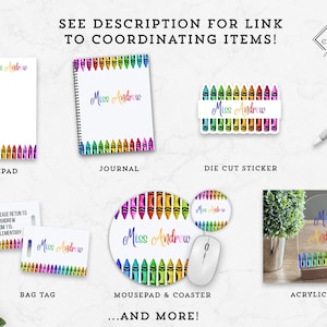 Teacher Personalized Notepad, Custom Teacher Notepad, Teacher Appreciation, Writing Pad, Gift for Teacher, Teacher Gift, Colorful Crayon image 7