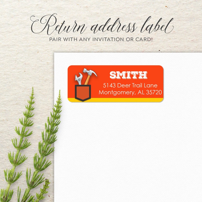 Construction Worker Envelope Seal Personalized Packaging Sticker Return Address Labels Custom Address Label Address Sticker