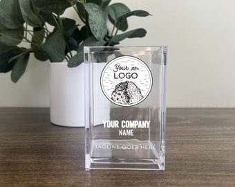 Personalized Pencil Holder, Custom Business Gift, Small Business, Desk Organizer, Acrylic Pen Holder, Your Logo