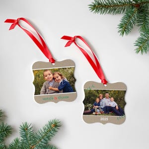 Photo Ornament, Personalized Photo Ornament, Custom Ornament, Christmas Ornament, Holiday Gift,  Kraft Paper