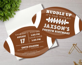 Football Birthday Invitations  | Football Die Cut Birthday Invitation | Boy Birthday | Printed Birthday Invitation | Football Birthday