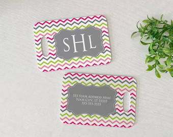 Luggage Tag | Personalized Bag/Luggage Tag | Kids Backpack Tag | Diaper Bag Tag | Custom Bag Tag | Travel Accessory | Cheery Chevron