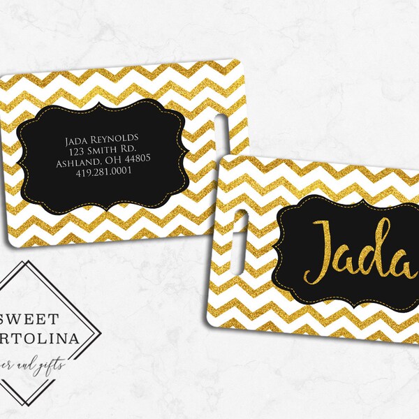 Bold Chevron Cutwork Customisable Luggage Tag main image 0