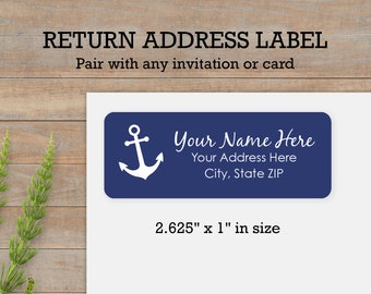 Return Address Labels | Address Sticker | Envelope Seal | Custom Address Label | Personalized Packaging Sticker | Anchor | Nautical Theme