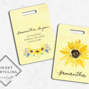 Luggage Tag | Personalized Bag/Luggage Tag | Greenery Luggage Tag | Diaper Bag Tag | Custom Bag Tag | Travel Accessory | Sunflower Bag Tag