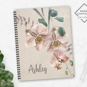 Personalized Spiral Notebook | Personalized Journal | Custom Journal Spiral Notebooks | Personalized Gifts | Orchid Floral