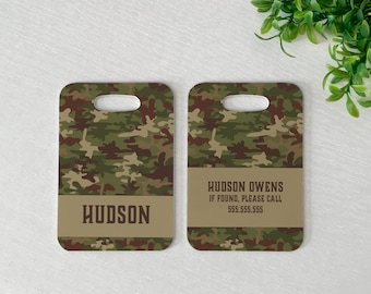 Luggage Tag | Personalized Bag/Luggage Tag | Kids Back Pack| School Bag | Diaper Bag Tag | Custom Bag Tag | Hunting | Camouflage | Camo |
