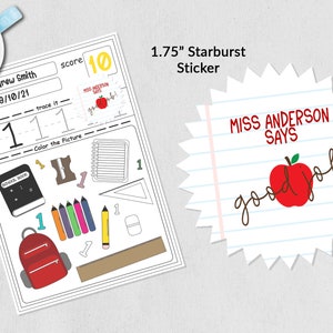 Teacher Sticker, Classroom Sticker, Personalized Teacher Labels, Gift for Teacher, Teacher Appreciation, Back to School, Notebook Paper