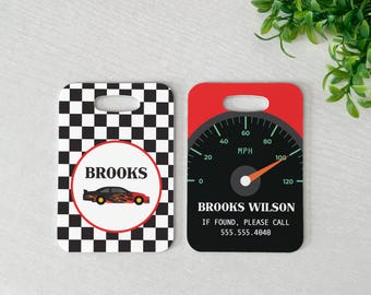 Luggage Tag | Personalized Bag/Luggage Tag | Kids Backpack Tag | Diaper Bag Tag | Custom Bag Tag | Travel Accessory | Race Car | Racing |Car