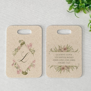 Luggage Tag | Personalized Bag/Luggage Tag | Floral Luggage Tag | Diaper Bag Tag | Custom Bag Tag | Travel Accessory | Burlap Floral