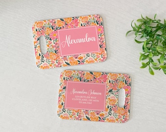 Preppy Bright Luggage Tag | Personalized Bag/Luggage Tag | Backpack Tag | Diaper Bag Tag | Custom Bag Tag | Travel Accessory |Vintage Floral
