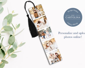 Personalized Bookmark, Custom Bookmark, Photo Bookmark, Personalized Gift, Readers gift, Gift for Mom, Metal Bookmark, Fab Five Bookmark