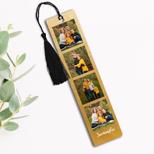 Personalized Bookmark, Custom Bookmark, Photo Bookmark, Personalized Gift, Readers gift, Gift for Mom, Metal Bookmark, Glam Gold