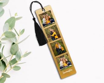 Personalized Bookmark, Custom Bookmark, Photo Bookmark, Personalized Gift, Readers gift, Gift for Mom, Metal Bookmark, Glam Gold