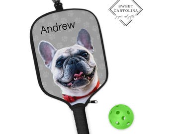 custom pickleball paddle cover, pickleball paddle sleeve, pickleball gift, sports cover, personalized pickleball paddle cover