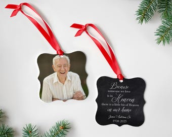 Custom Photo Memorial Ornament, Personalized Photo Ornament, In Loving Memory, Sympathy Ornament, Condolence Gift, Heaven in Our Home