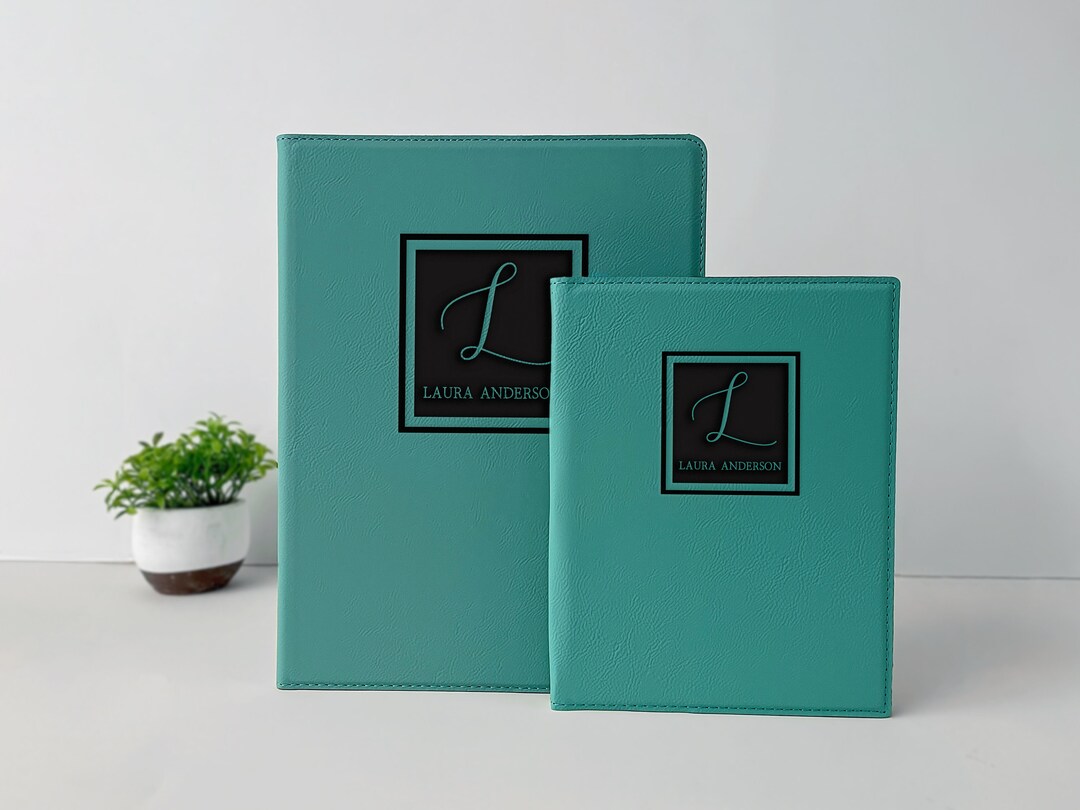 Personalized Leather Portfolio With Notepad, Custom Laser Engraved ...