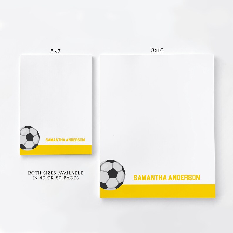 Soccer Personalized Notepad, Custom Notepad, Personalized Stationery ...