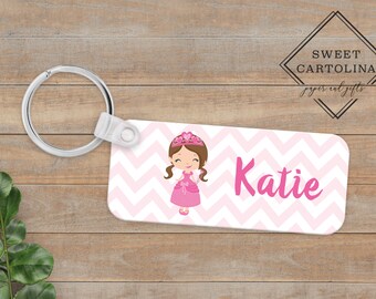 Personalized Keychain | Kids Keychain | Kids Lunchbox Tag | Custom Key Chain | Custom Lunchbox Tag | Name Key Chain | Pink Princess