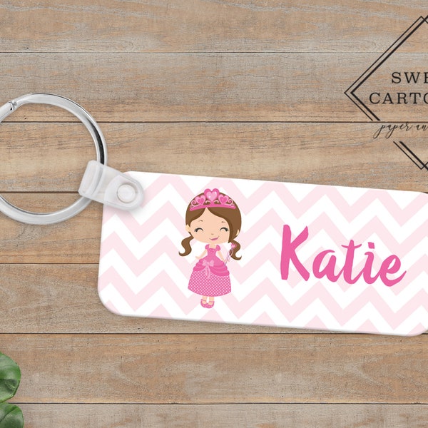 Personalized Keychain | Kids Keychain | Kids Lunchbox Tag | Custom Key Chain | Custom Lunchbox Tag | Name Key Chain | Pink Princess