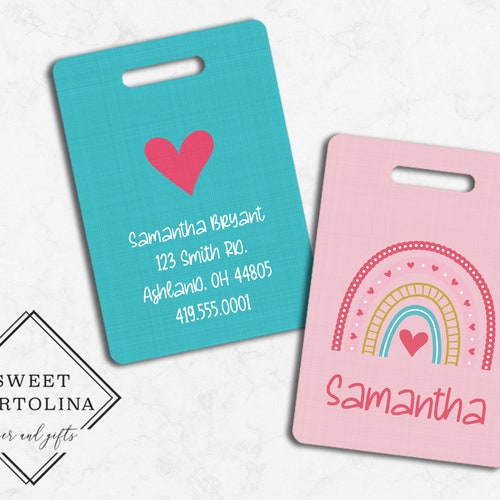 Personalized Luggage Tag Lily Roses Luggage Tag Custom Etsy