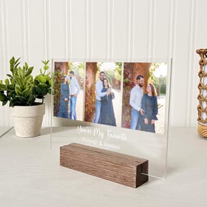 Personalized Photo Gift, Couple Gift, Gift for Him, Photo Wedding Gift, Photo Frame, Gift for Her, Gifts for Mom, Acrylic Photo, Three Photo