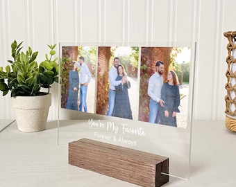 Personalized Photo Gift, Couple Gift, Gift for Him, Photo Wedding Gift, Photo Frame, Gift for Her, Gifts for Mom, Acrylic Photo, Three Photo