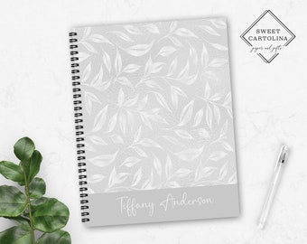 Personalized Spiral Notebook | Personalized Journal | Custom Journal Spiral Notebooks | Personalized Gifts | Luxury White