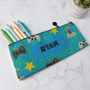Personalized Pencil Case | Kids Pencil Pouch | Back to School Supplies | Kids Personalized School Supplies | Video Game | Gamer | Controller