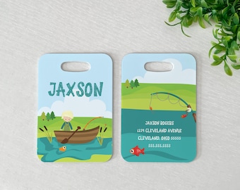 Luggage Tag | Personalized Bag/Luggage Tag | Kids Backpack Tag | Diaper Bag Tag | Custom Bag Tag | Travel Accessory | Fisherman | Fish