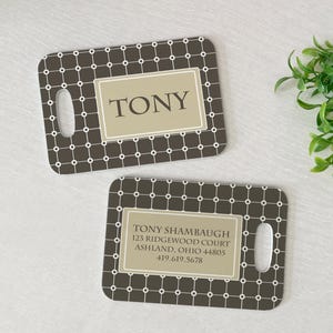 Luggage Tag | Personalized Bag/Luggage Tag | Gift for Him | Travel Accessory | Masculine Bag Tag | Monogram Bag Tag | Links Luggage Tag