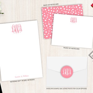 Ensemble de papeterie personnalisée | Jeu de cartes de correspondance plates | Bloc-notes personnalisé | Ensemble de papeterie personnelle calligraphie | Ensemble monogramme vigne