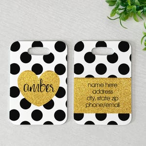 Luggage Tag | Personalized Bag/Luggage Tag | Kids Backpack Tag | Glitter Bag Tag | Custom Bag Tag | Travel Accessory | Polka Dot Love
