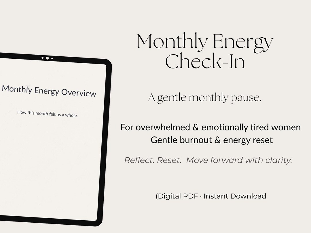Monthly Self Check-in for Overwhelmed Women | Gentle Burnout & Energy ...