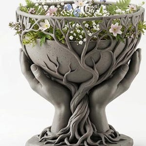 May include: A trio of cream-glazed ceramic mugs, each adorned with a hand-painted floral pattern in pinks, blues, and greens. The mugs have a speckled finish and a classic, rounded design with easy-grip handles.