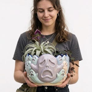 Cuenco fantasma espeluznante STL / Maceta decorativa de terror / Modelo para impresión 3D de Halloween