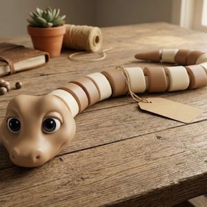 Ball Python Articulated Fidget Figure STL, Print-in-Place Snake Toy (Digital Download)