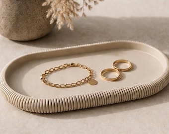 Japandi Tablett – Minimalistisches Deko-Tablett im Skandi-Stil | Moderne Ablageschale für Kerzen & Wohnaccessoires