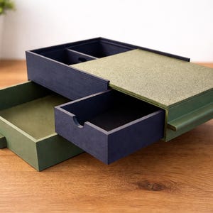 StackBox Organizer mit 3 Schubladen | Schreibtisch Organizer | Schmuck Box | Aufbewahrungsbox modern | Geschenkidee | 3D Druck