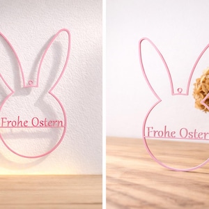 Osterdeko Hasenohren Loop | Frohe Ostern Deko Ring | Minimalistische Oster Dekoration | Osteranhänger oder Aufsteller | Japandi Deko