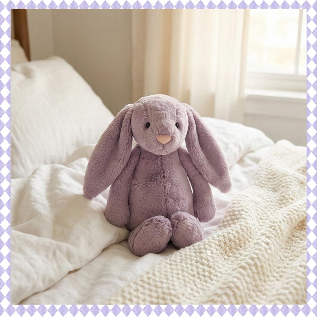 Jellycat Rabbit Decor Jellycat Bashful Lilac Bunny 40cm Plush | Moody Minimalist Decor ...