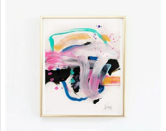 Colorful Modern Abstract Art Original Art 11x14 Original Abstract Painting on Paper