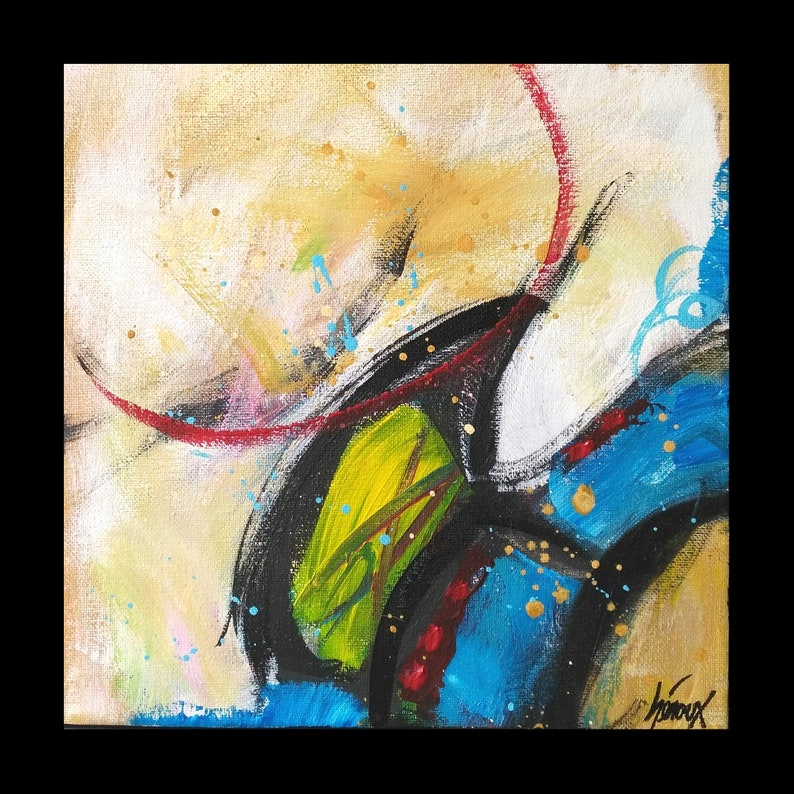 original modern painting original on canvas Abstract art Small modern art earth colors 10x10 inch primitive art
