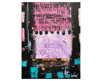 Mixed media artwork, Abstract painting, Acrylic artwork, Purple art, Original on canvas