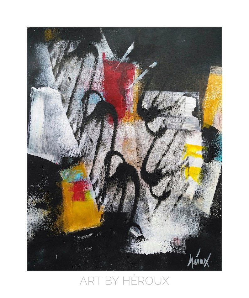 Colorful Modern Abstract Art Original Art 11x14 Original Abstract Painting on Paper