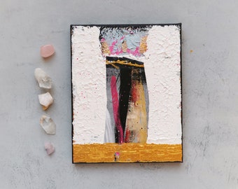 Small Contemporary artwork, Original abstract art, mixed media painting, Original art on canvas, 8x10