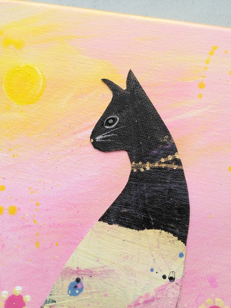 SOLEIL Cat Painting \u2022 Art for cat lover \u2022 Original cat art on canvas \u2022 Title