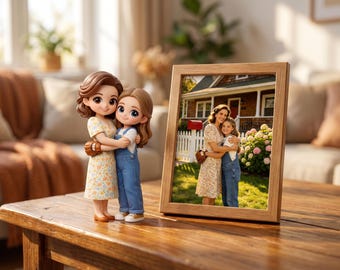 Figura 3D personalizada / Regalo personalizado para el Día de la Madre / Figura Mini Me personalizada a partir de una foto / Regalo único para mamá de parte de su hija o hijo